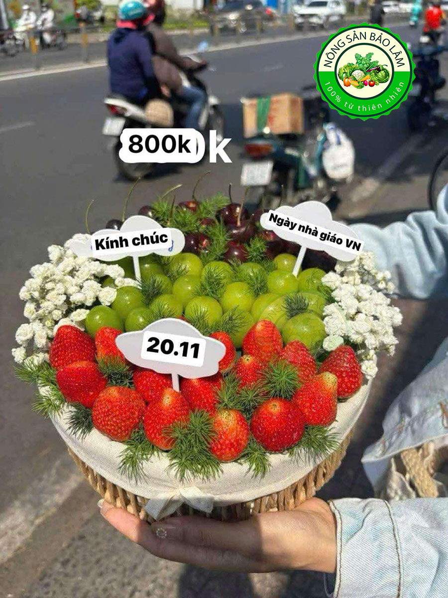 Quà Trái Cây - Giỏ Tròn (4) 800 - Nông Sản Bảo Lâm